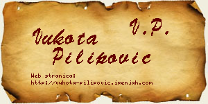 Vukota Pilipović vizit kartica
